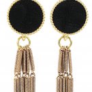 Black simple wire tassel earrings