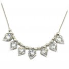 Silver noble rhombus crystal necklace
