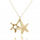 Gold fashion starfish pearl necklace