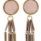 Pink simple wire tassel earrings