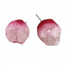 Pink simple gradual change color crystal earrings