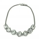 Silver sprinkle crystal necklace