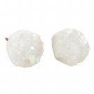 White simple gradual change color crystal earrings
