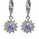 Purple lovely pendant color crystal sun silver earrings