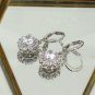 White lovely pendant color crystal sun silver earrings