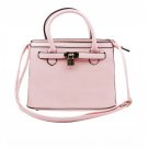 Pink elegant lock pebble leather lady bags