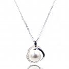 Silver simple clavicle chain bead necklace