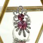 Noble red crystal silver ring