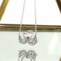 Sterling silver swan love crystal necklace