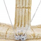 Sterling silver swan love crystal necklace