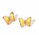 Yellow vintage colorful crystal butterfly earrings