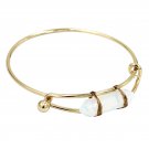 White fashion crystal golden bracelet
