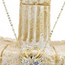 925 gold swan love crystal necklace
