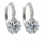 Noble silver diamond earrings