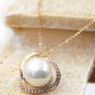 Rose gold simple clavicle chain bead necklace