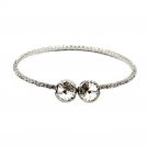 Silver simple golden circlet crystal bracelet