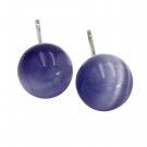 Purple fashion ball silver needle earrings