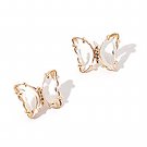 Transparent vintage colorful crystal butterfly earrings