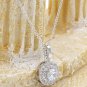 Sterling silver shining crystal hollow necklace