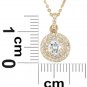 925 gold shining crystal hollow necklace