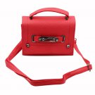 Red pebble lady removable small leather handbag