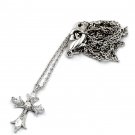 Sterling silver fashion crystal mini cross necklace