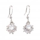 Silver lady crystal ball earrings