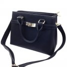 Black practical double leather handbags