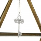 Sterling silver full crystal key necklace