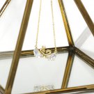 925 gold mini double swan crystal necklace