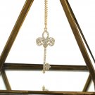 925 gold full crystal key necklace