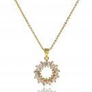 Gold fashion aperture crystal necklace