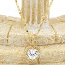 Golden shiny crystal heart necklace
