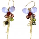 Blue lovely butterfly pendant bead earrings