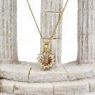 925 gold fashion aperture crystal necklace