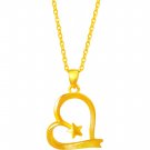 Gold fashion star heart necklace