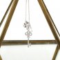 Silver fashion mini key crystal necklace
