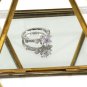 Elegant crystal flower silver ring