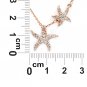 Rose gold fashion double starfish crystal necklace