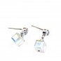 Silver pendant square crystal earrings