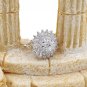 Silver shining bright sunflower crystal ring