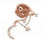 Rose gold shiny star moon crystal necklace