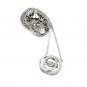 Silver double circle clavicle crystal necklace