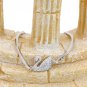 Silver elegant crystal swan bracelet ring set