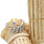 Silver elegant crystal swan bracelet ring set