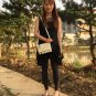 Blue small lock handbag