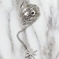 Sterling silver wild star rice crystal necklace