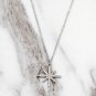Sterling silver wild star rice crystal necklace
