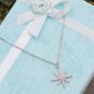Sterling silver wild star rice crystal necklace