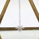 Sterling silver wild star rice crystal necklace